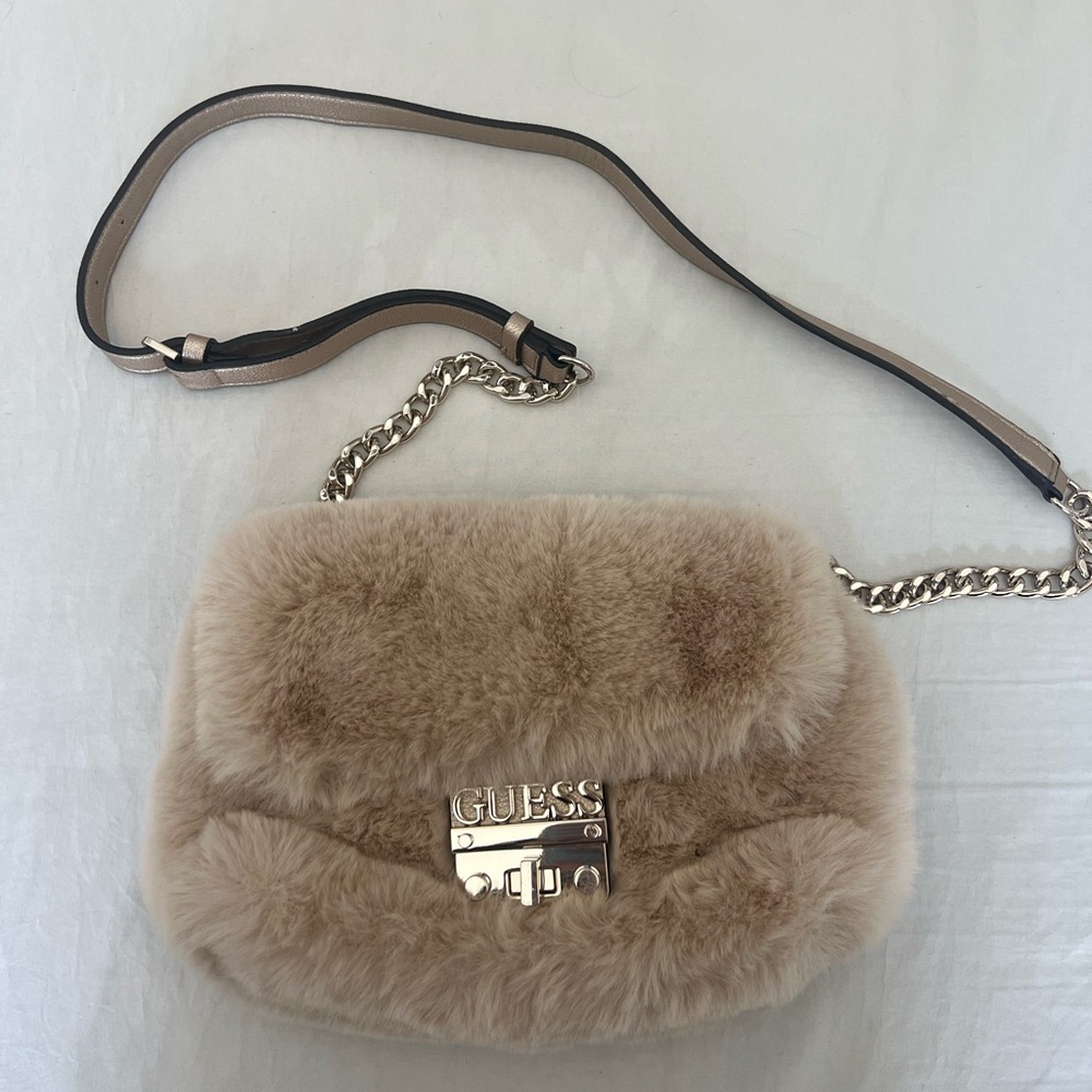 Guess Faux Fur Crossbody Purse